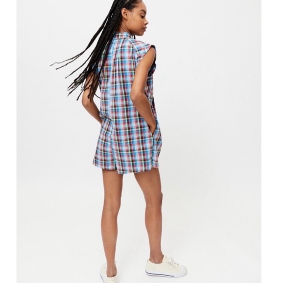 urban outfitters // zooey workwear multicolor romper nwot - Picture 4 of 13